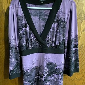 Purple and black blouse